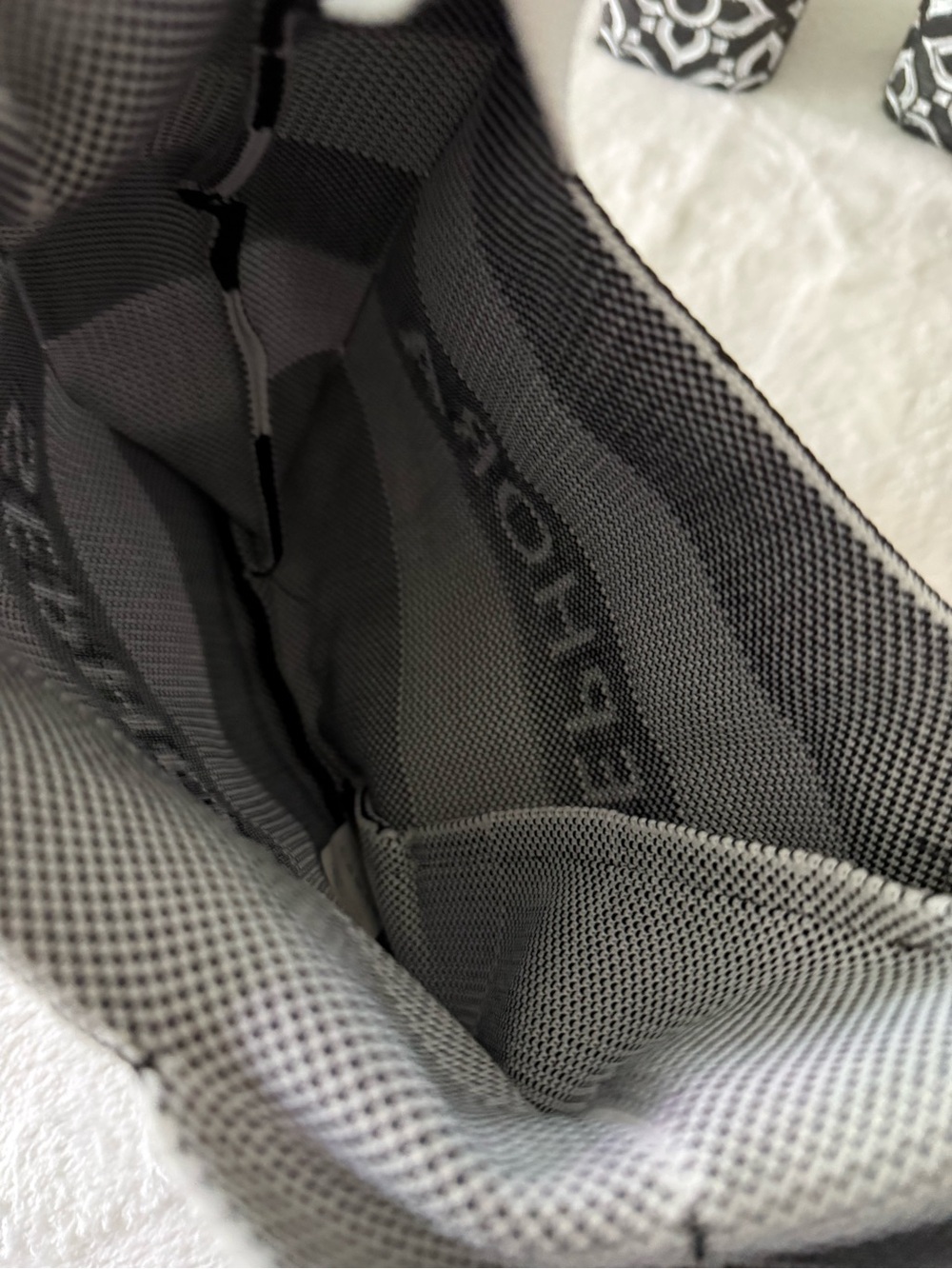 SEPHORA Limited Edition Knitted Black White Striped Mini Tote Bag - Picture 5 of 6
